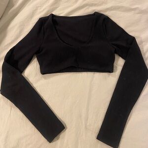 Alo Seamless Ribbed Cropped Serene Long Sleeve Small